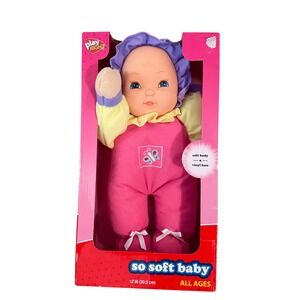 Play Right So Soft Baby Doll 12 Inch Pink Butterfly Plush Body Vinyl Face NEW